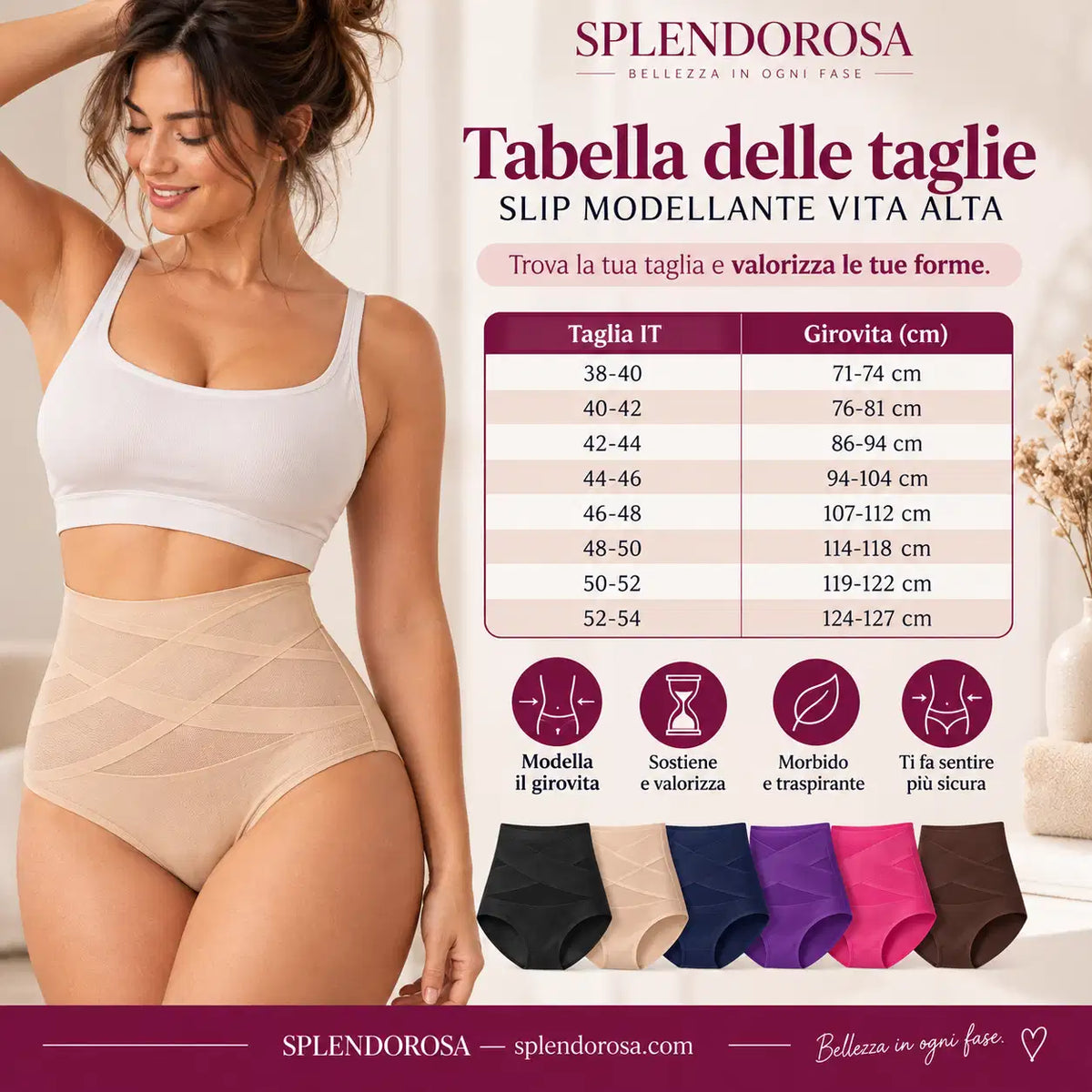 Slip Sculptante a Vita Alta – Addome Definito e Comfort Senza Cuciture
