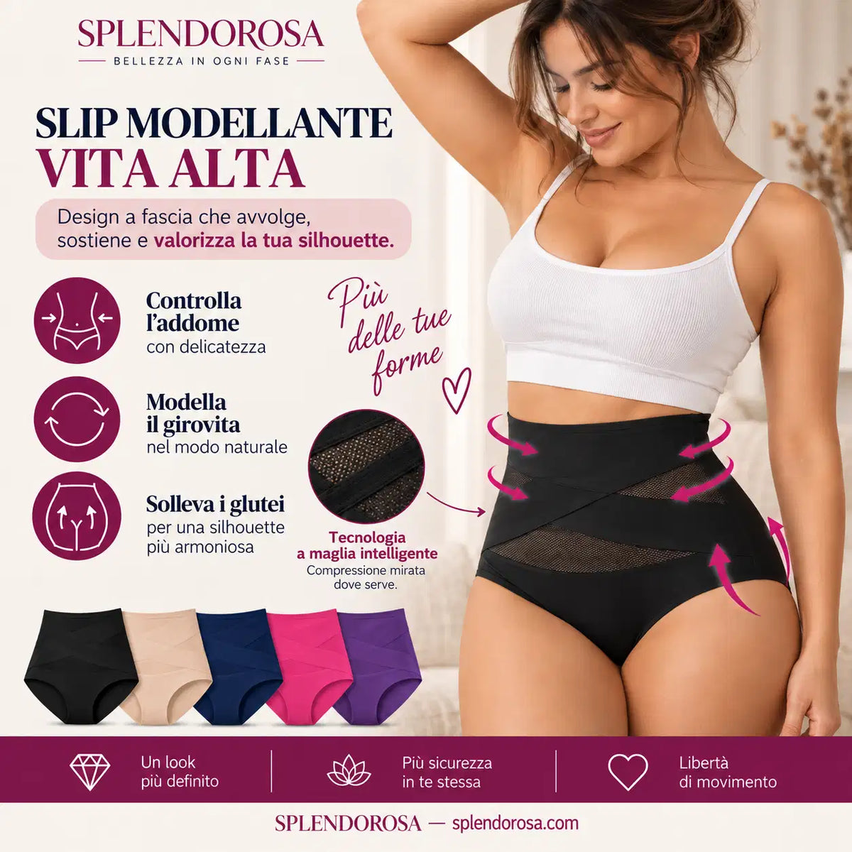 Slip Sculptante a Vita Alta – Addome Definito e Comfort Senza Cuciture