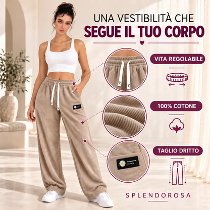 [ULTIMO GIORNO DI SALDI] Pantaloni da donna in velluto a coste a gamba dritta – 100% cotone