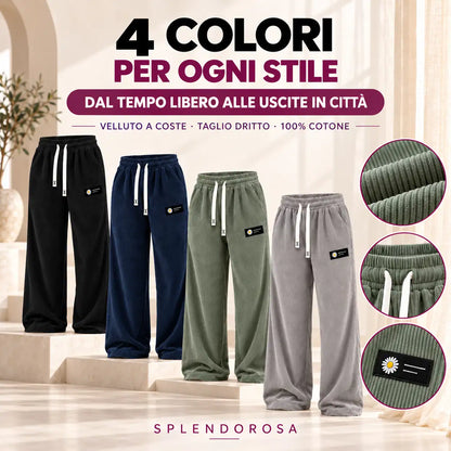 [ULTIMO GIORNO DI SALDI] Pantaloni da donna in velluto a coste a gamba dritta – 100% cotone